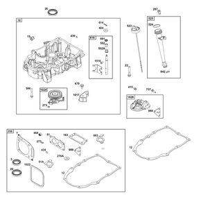Crankcase Cover/Sump Group Diagram and Parts List for 385777-0011-G1 200000 - 399999 Briggs and Stratton Engine